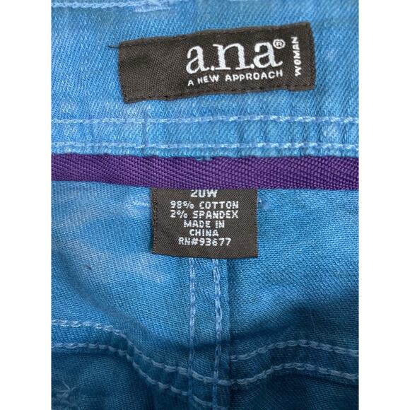 ANA A New Approach Jeans Womens 20W Blue Tie Dye Premium Skinny Ankle - Picture 4 of 12